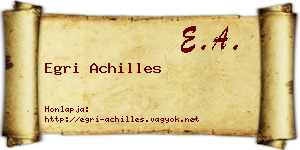 Egri Achilles névjegykártya